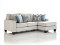 Ecksofa aus Stoff 280 x 180 x 85 cm - Beige und Hellblau - Modernes Design mit großzügiger Sitzfläche