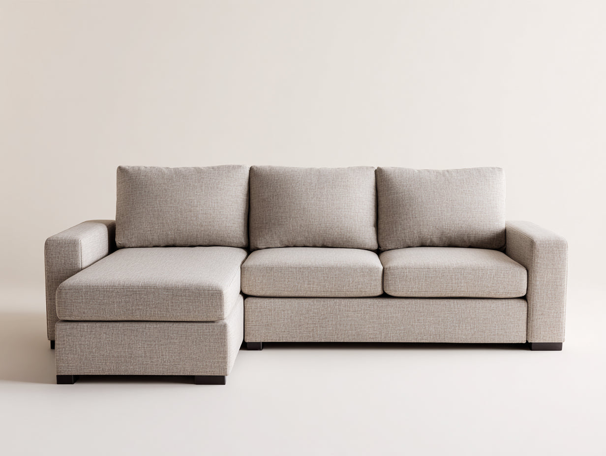 Ecksofa Stoff 270 x 170 x 85 cm - Beige - Modernes Design für Wohnzimmer