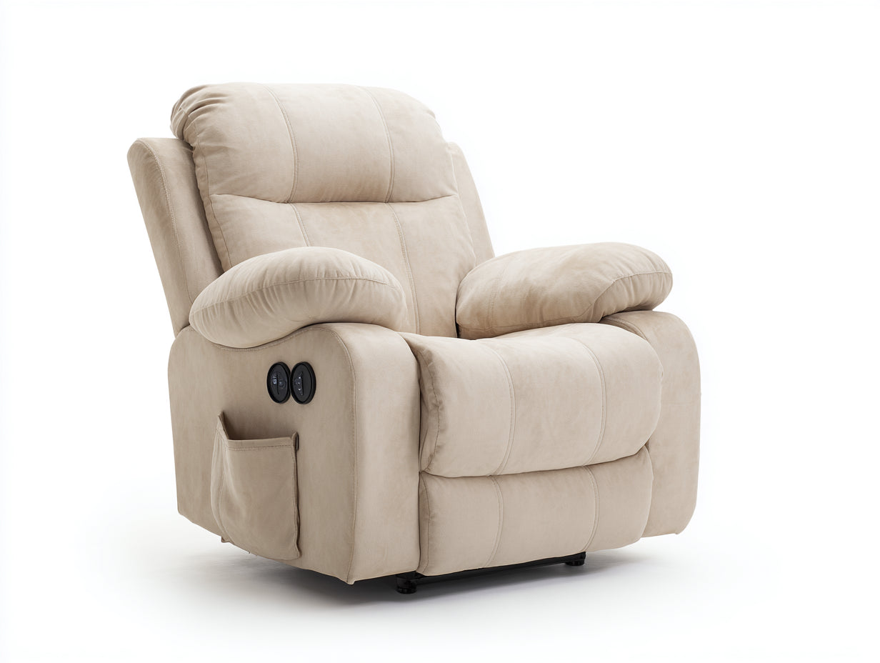 Liegesessel aus Stoff 85 x 95 x 105 cm - Beige - Komfortabler Relaxsessel mit verstellbarer Rückenlehne
