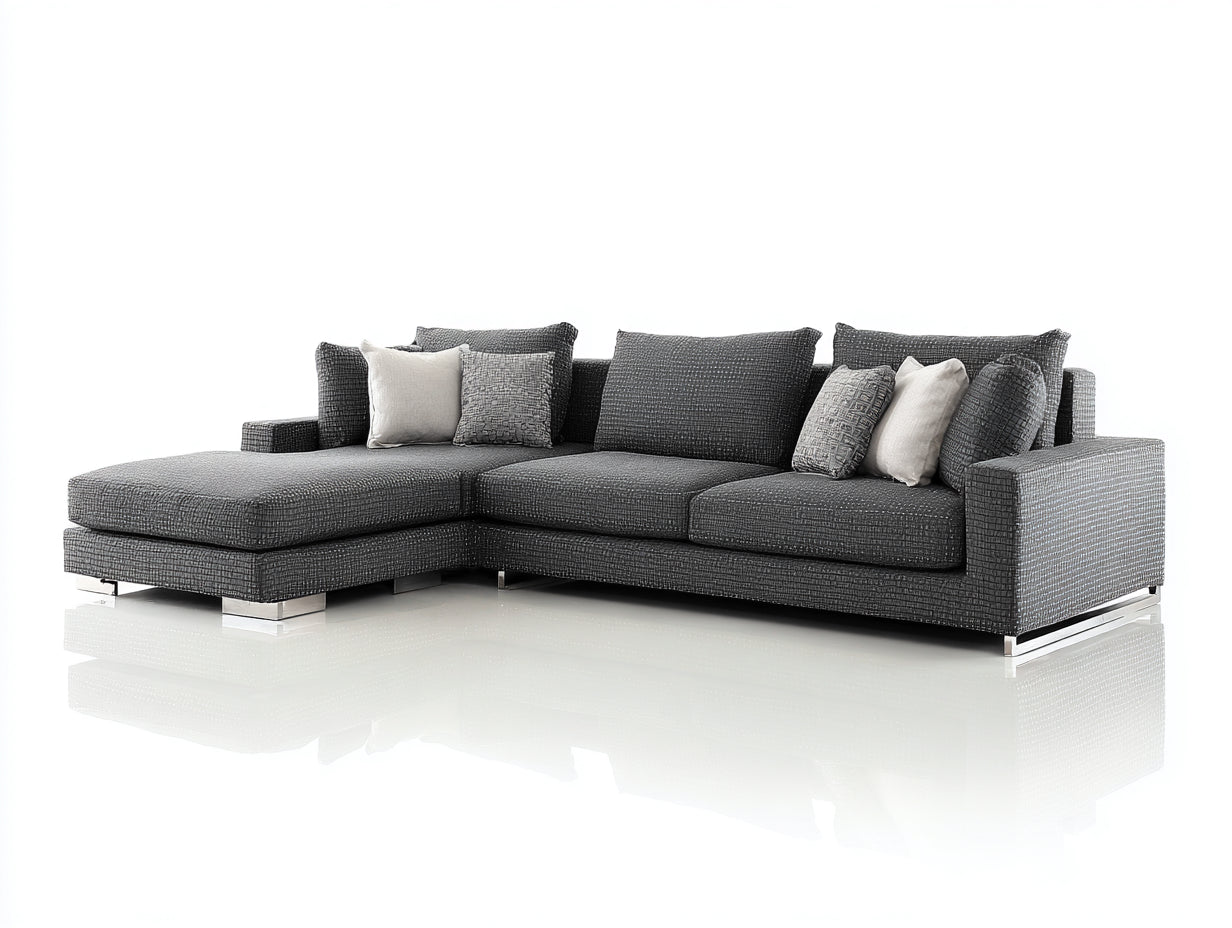 Ecksofa aus Stoff 320 x 220 x 85 cm - Dunkelgrau - Modernes Ecksofa mit großzügiger Sitzfläche für Wohnzimmer