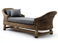 Sonnenliege aus Rattan 200x75x80 cm Dunkelbraun mit Polsterauflage Klassisches Design für Garten und Terrasse