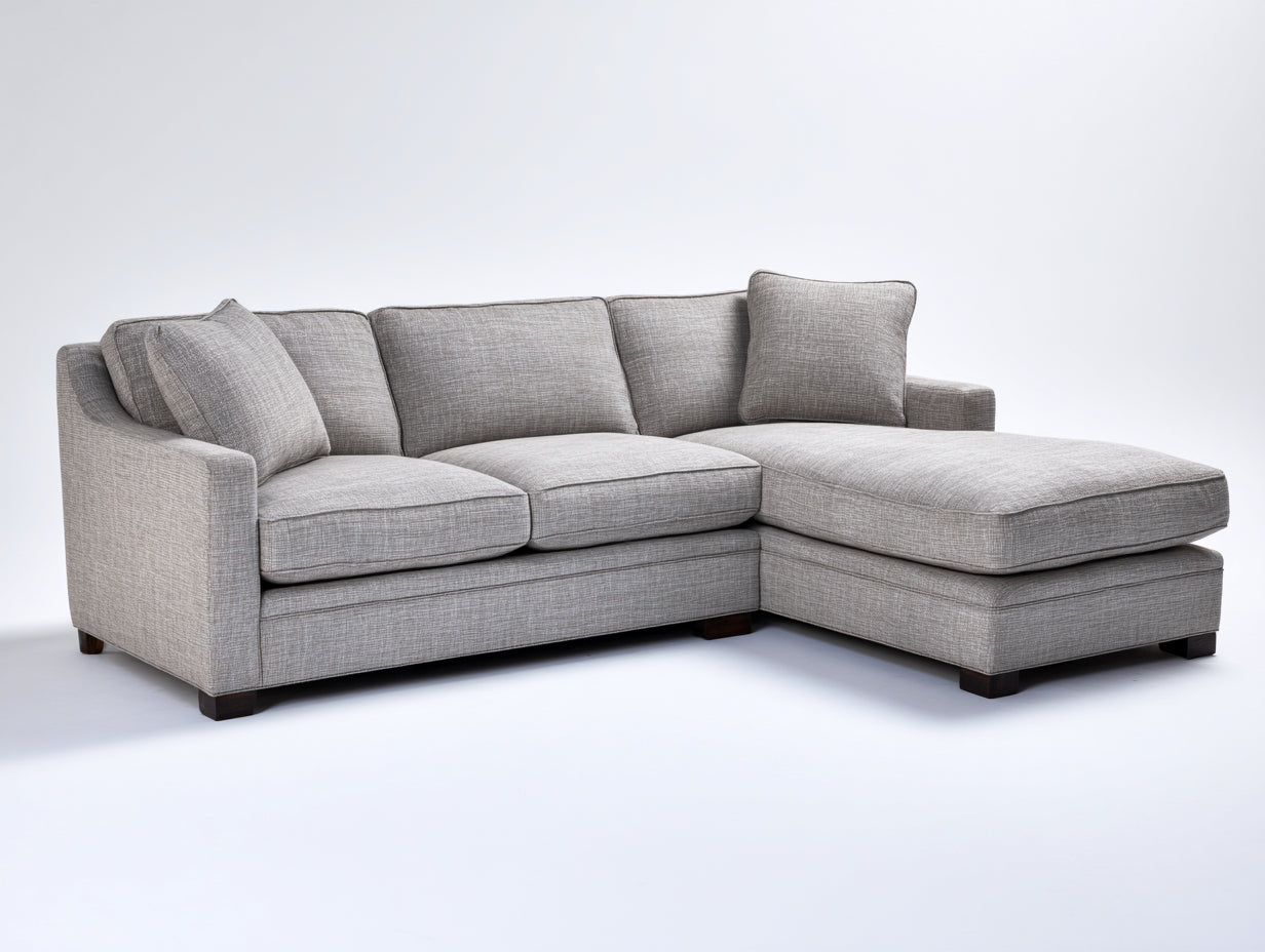 Ecksofa aus Stoff 300 x 190 x 85 cm - Hellgrau - Modernes Design mit großzügiger Sitzfläche