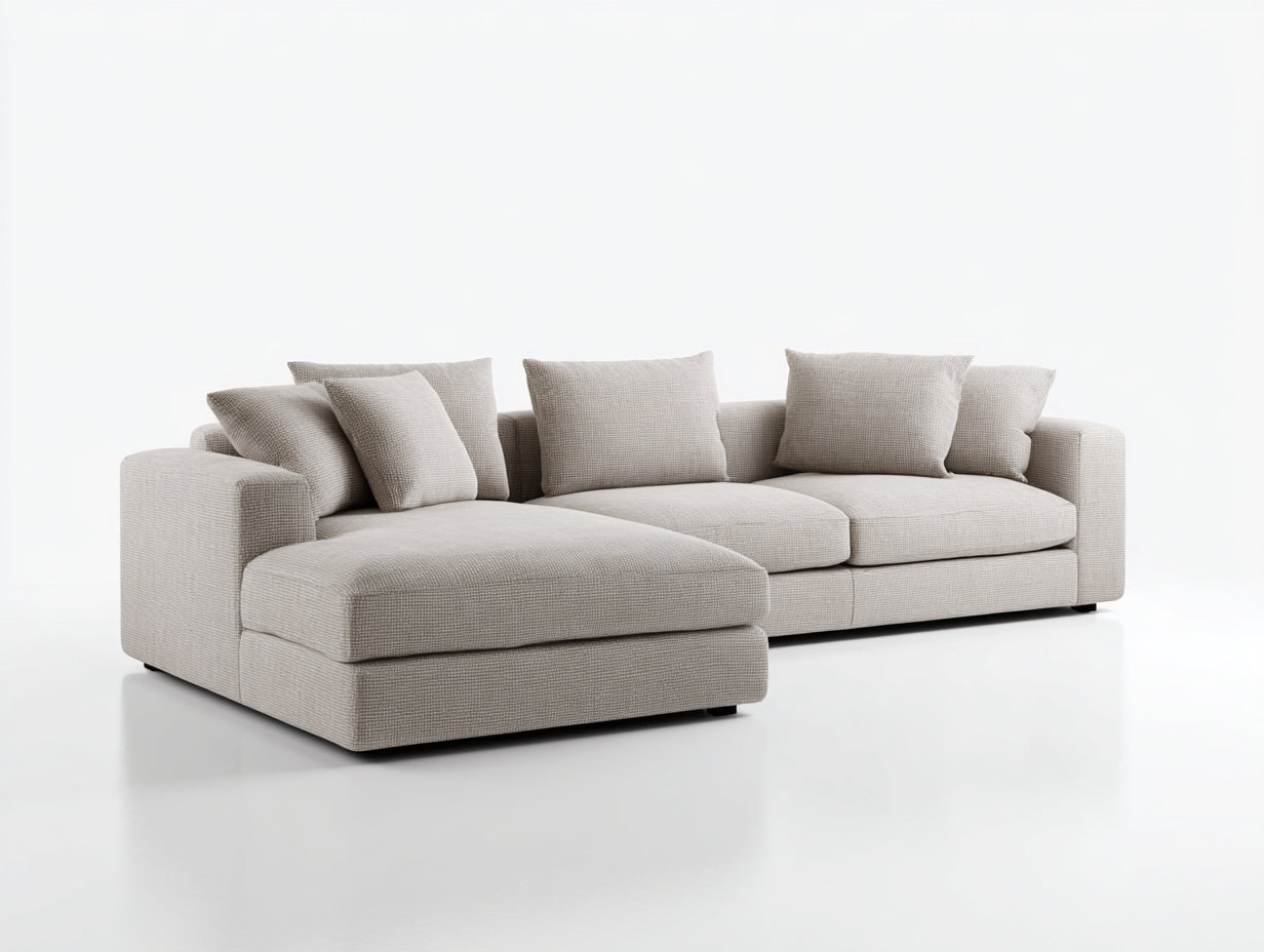 Ecksofa Stoff 280 x 180 x 85 cm - Beige - Modernes Design für Wohnzimmer