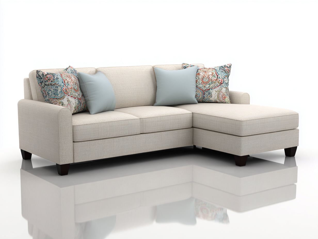 Ecksofa Stoffbezug 280x180x85 cm - Beige - Modernes Design für Wohnzimmer