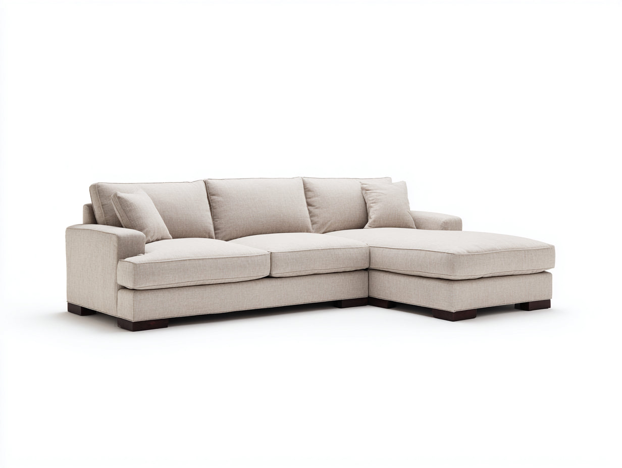 Ecksofa aus Stoff 300 x 180 x 85 cm - Beige - Modernes Ecksofa mit großzügiger Sitzfläche für Wohnzimmer