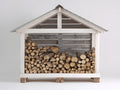 Kaminholzregal aus Holz 200 x 70 x 160 cm - Weiß - Großes Brennholzregal mit Dach für den Außenbereich