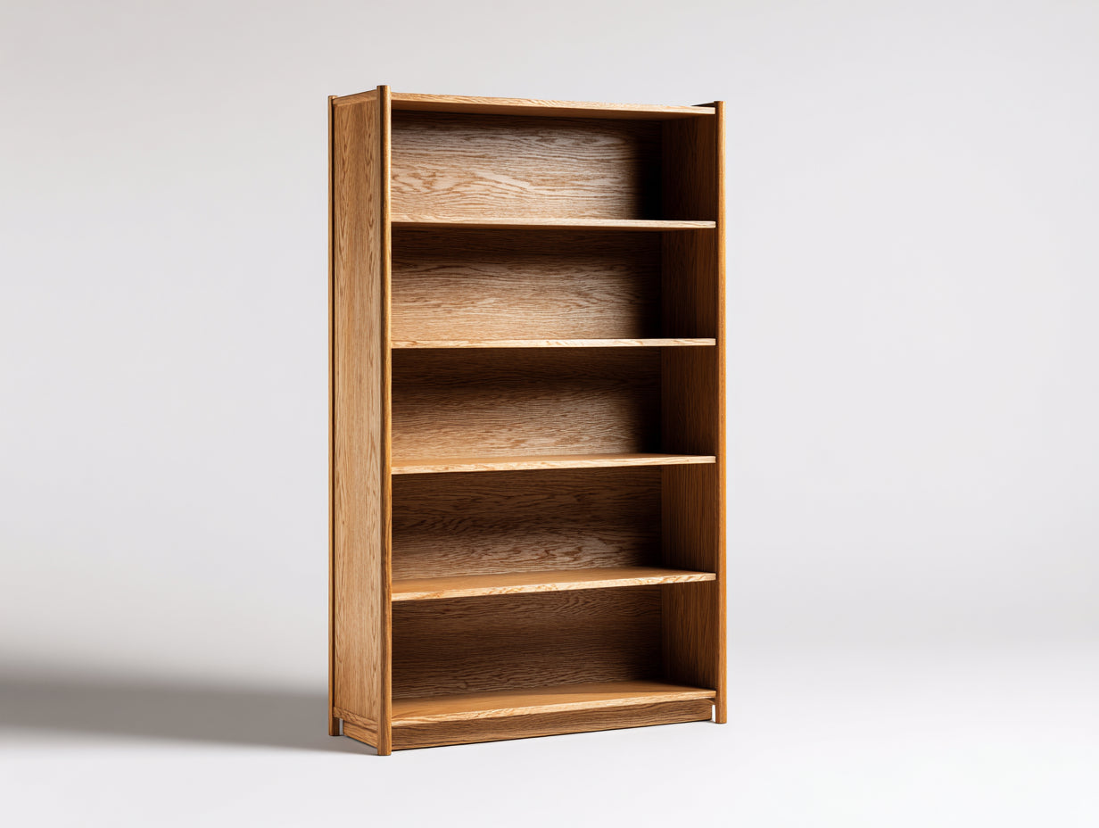 Bücherregal aus Holz 90 x 35 x 180 cm - Natur - Modernes Standregal mit 5 Ablageflächen für Wohnzimmer Büro und Arbeitsbereich