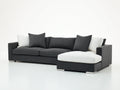 Ecksofa aus Stoff 300 x 220 x 85 cm - Dunkelgrau und Weiß - Modernes Ecksofa mit großzügiger Sitzfläche für Wohnzimmer