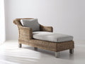 Sonnenliege aus Rattan 200x75x75 cm Naturfarben mit Polsterauflage Modernes Design für Garten und Terrasse