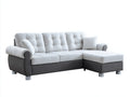 Ecksofa Stoffbezug 270x180x90 cm - Weiß und Dunkelgrau - Modernes Design für Wohnzimmer